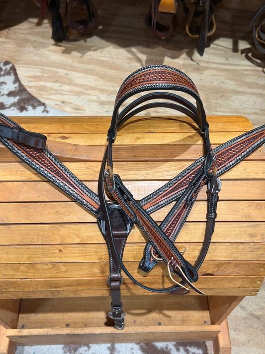 Professional’s Choice Rawhide Laced Browband Headstall & Breast Collar Tack set