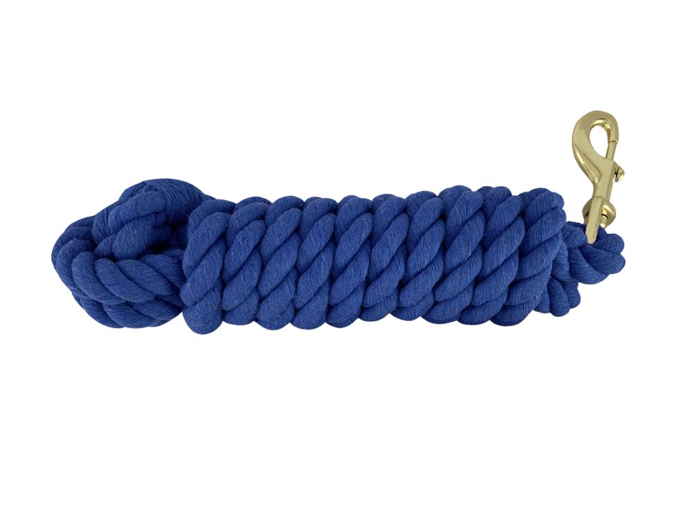 10' Braided Cotton Lead with Brass Snap - Assorted Colors