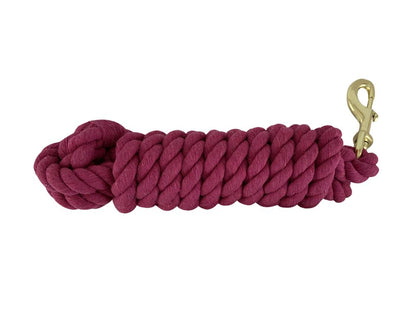 10' Braided Cotton Lead with Brass Snap - Assorted Colors