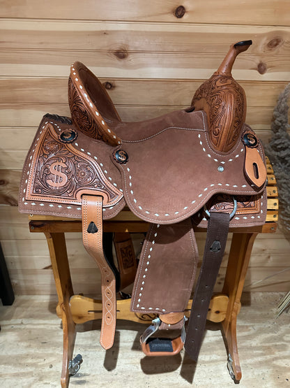 Silver Royal Ca$h Barrel Saddle