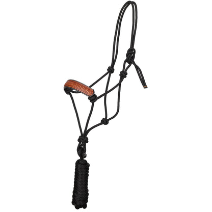 Frontier Plait Leather Noseband Cowboy Knot Halter with Lead