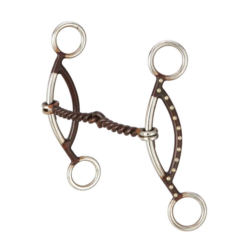 Tough1 Antique Brown "H" Twisted Wire Gag Snaffle