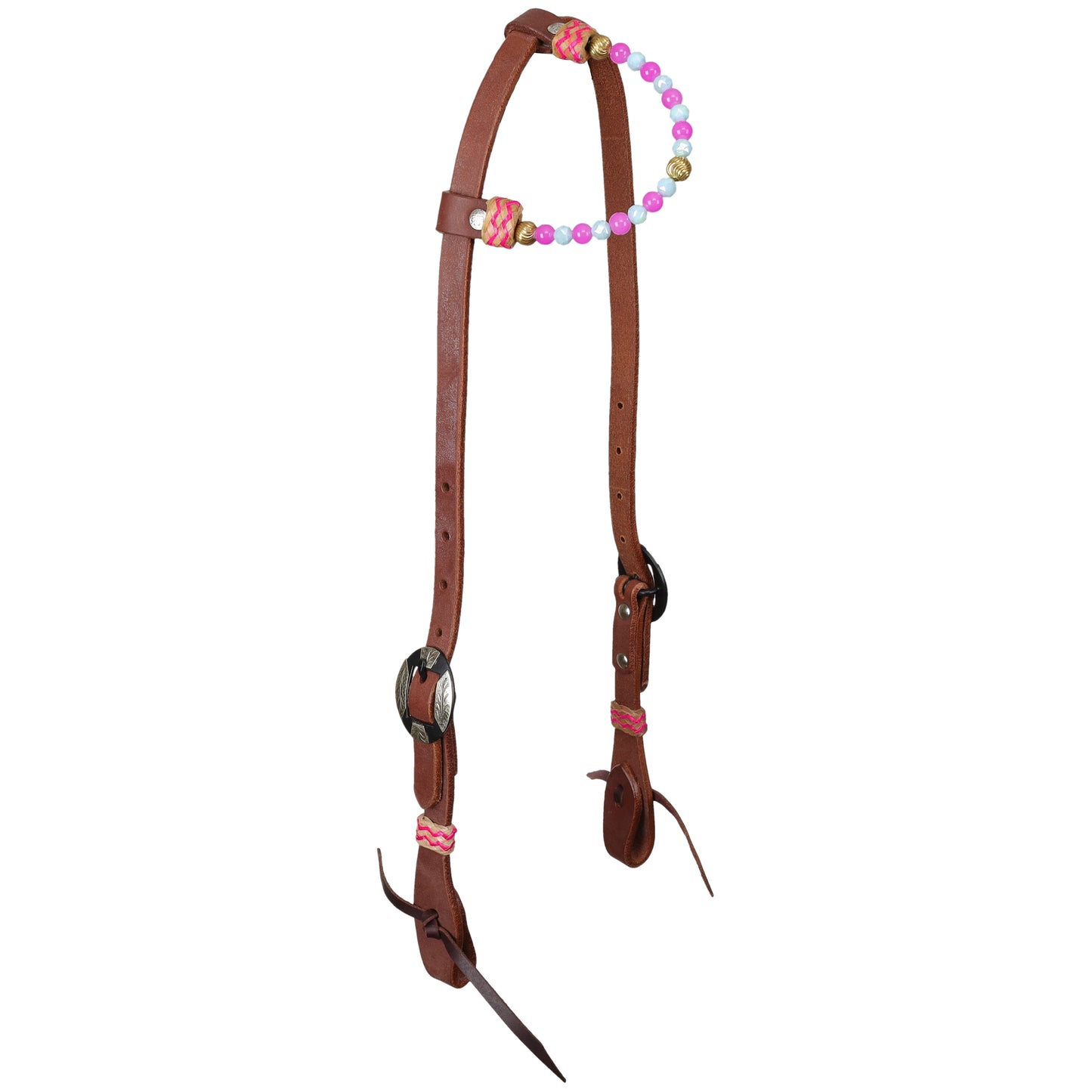 Seaside Pearl Medium Oil Argentina Cow Leather One Ear Headstall