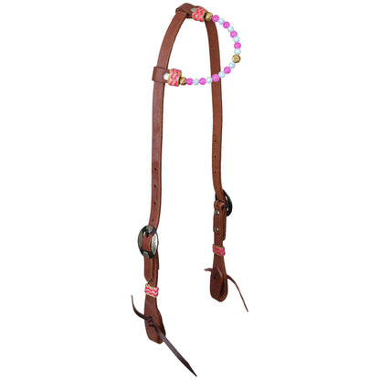Seaside Pearl Medium Oil Argentina Cow Leather One Ear Headstall