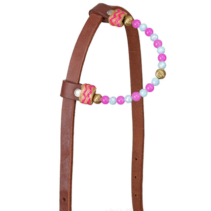 Seaside Pearl Medium Oil Argentina Cow Leather One Ear Headstall