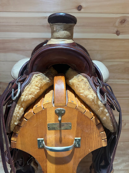 18” RW Bowman B-Light Silver Western Ranch Trail Saddle Model 9478