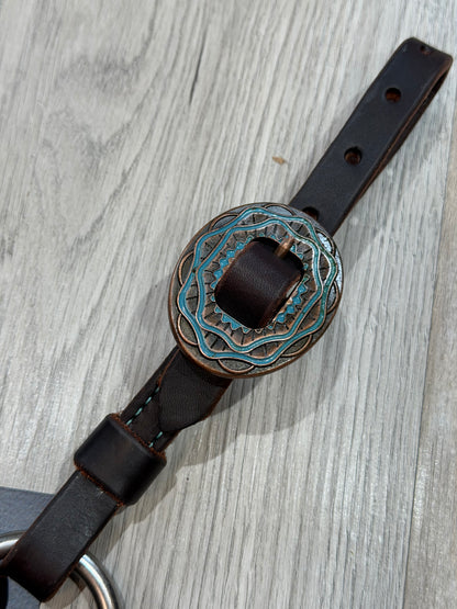 Aztec Oval Copper Breast Collar – Premium Amish Leather by Spur Creek Tack