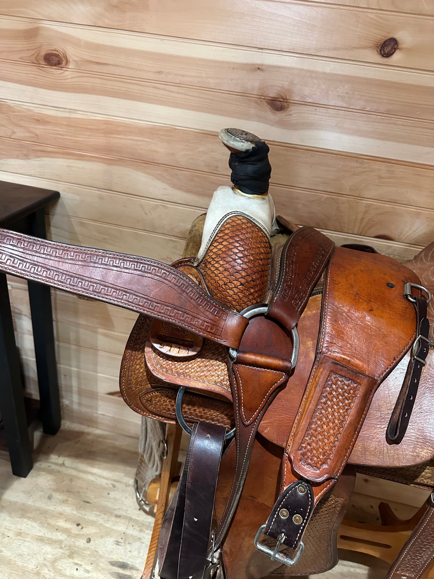 16” Billy Cook Basket Stamped Dally Team Roper Western Saddle 9111