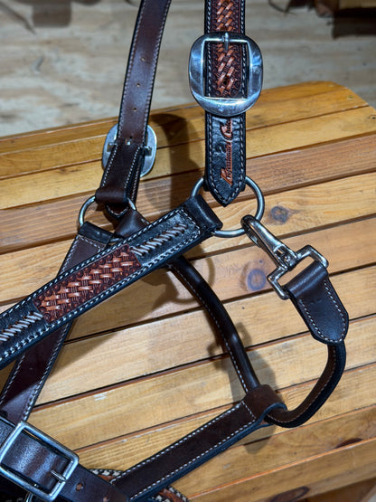 Professional’s Choice Rawhide Laced Leather Halter & Leather Lead Set