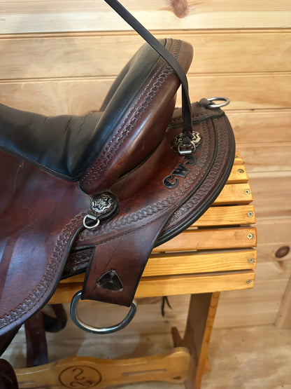 15” Circle Y Mule Black Mesa Flex2 Western Trail Saddle Model 2378