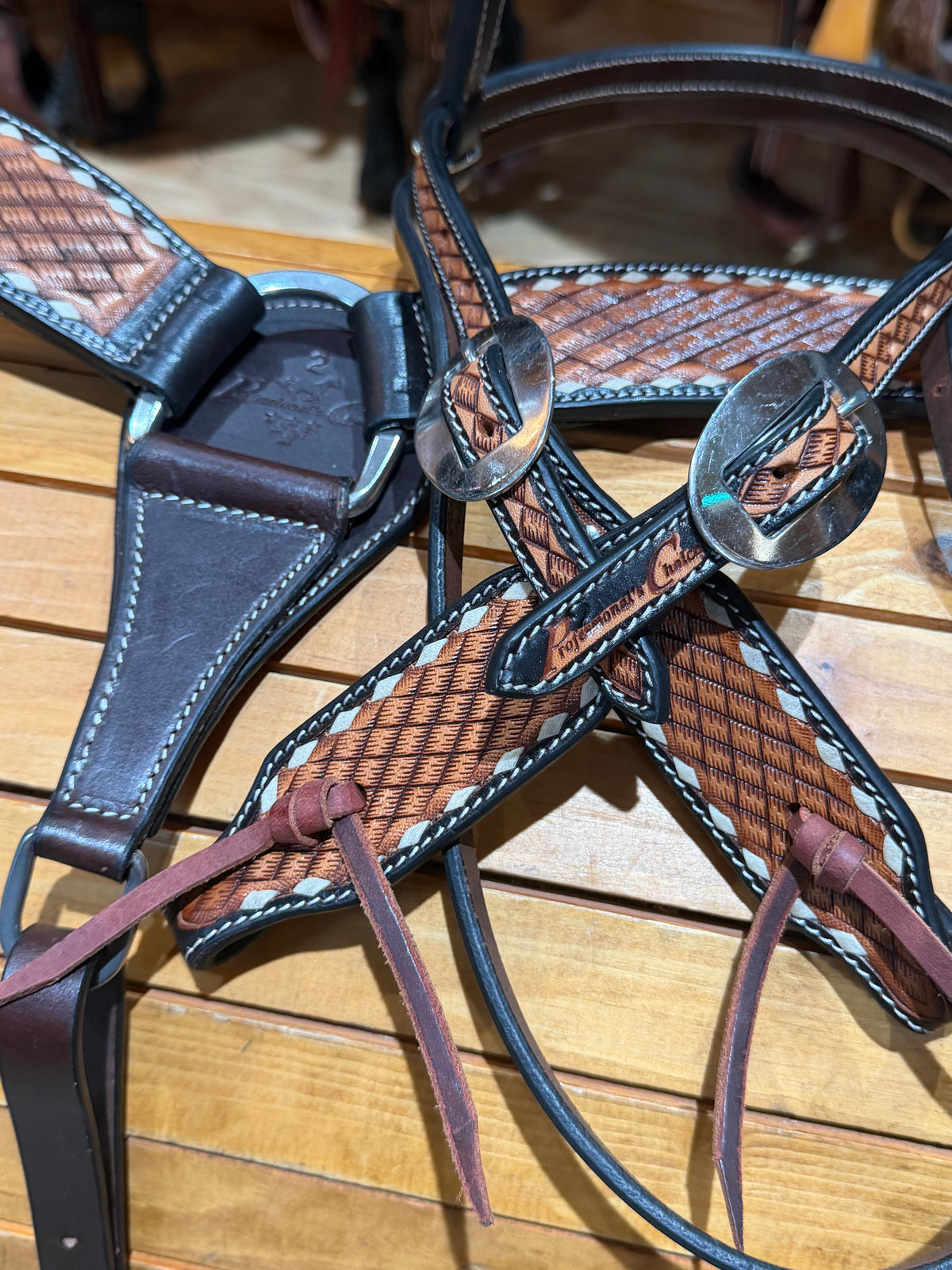 Professional’s Choice Basketweave Browband Headstall & Breast Collar Tack set