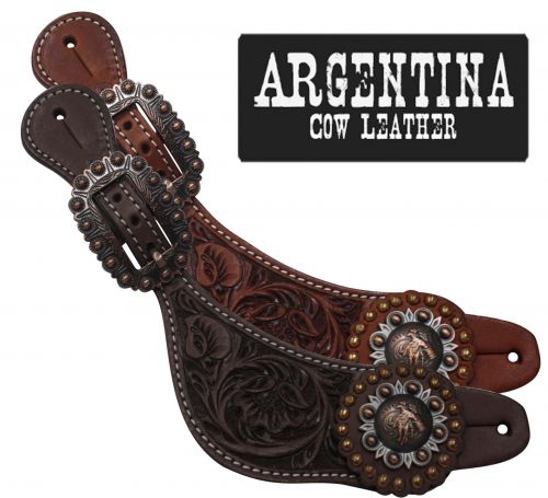 Barrel Racer Concho Ladie's Argentina Cow Leather Spur Strap