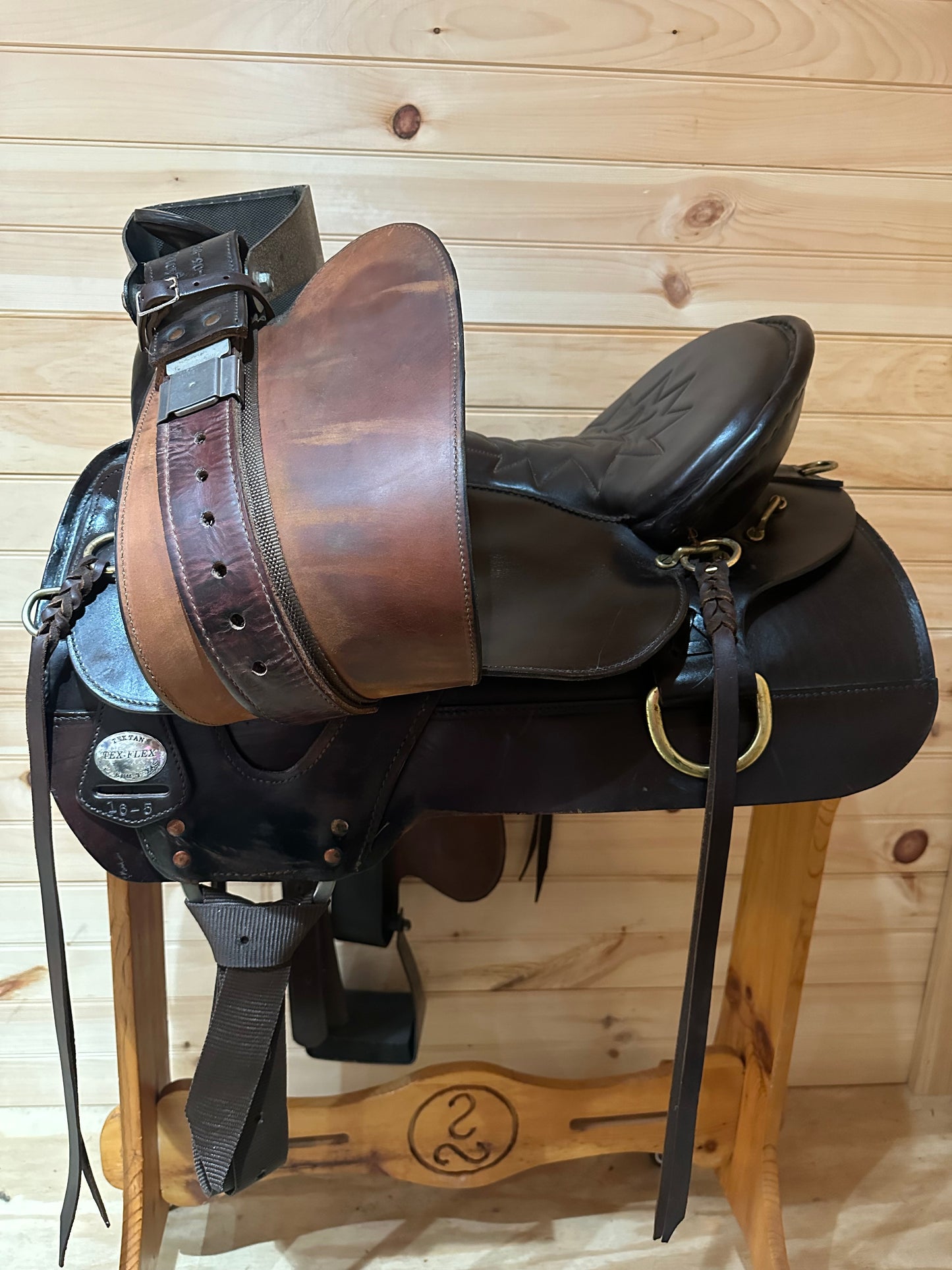 16.5” Tex Tan TexFlex Western Trail Saddle Model 08-TF4012C65