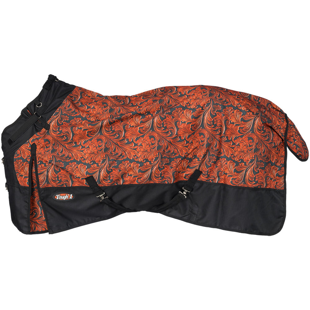 Tough1 1200D Tooled Leather Turnout Blanket with Snuggit