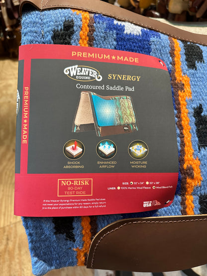 Synergy Contoured Performance Saddle Pad, Wool Blend Felt Lined, Odyssey, 32”x34”