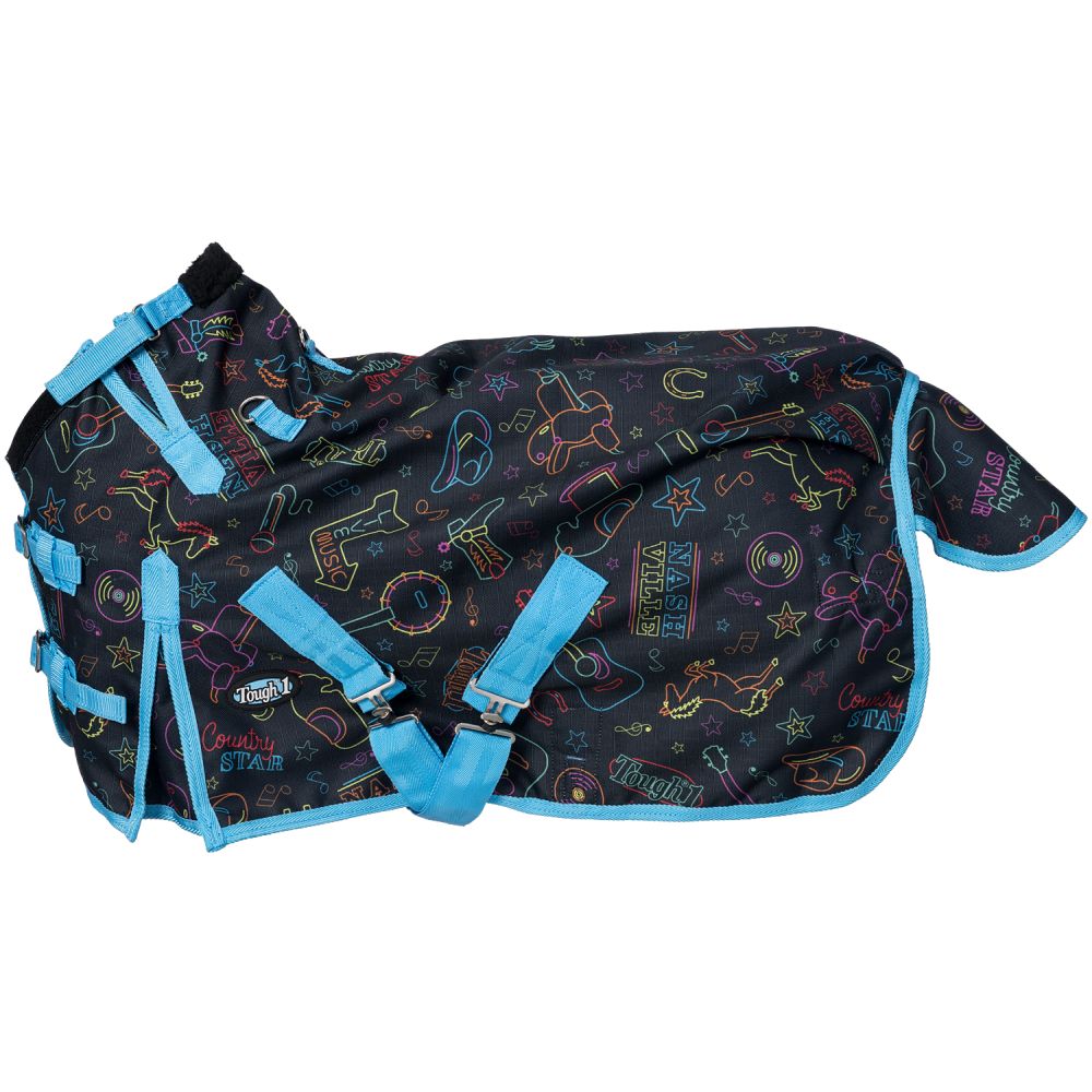 Tough1 1200D Mini Nashville Nights Turnout Sheet with Snuggit
