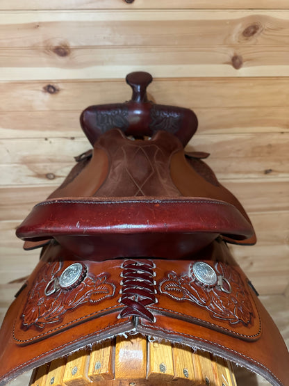 16” Tex Tan Hereford Prairie Rose Western Saddle 08-99686