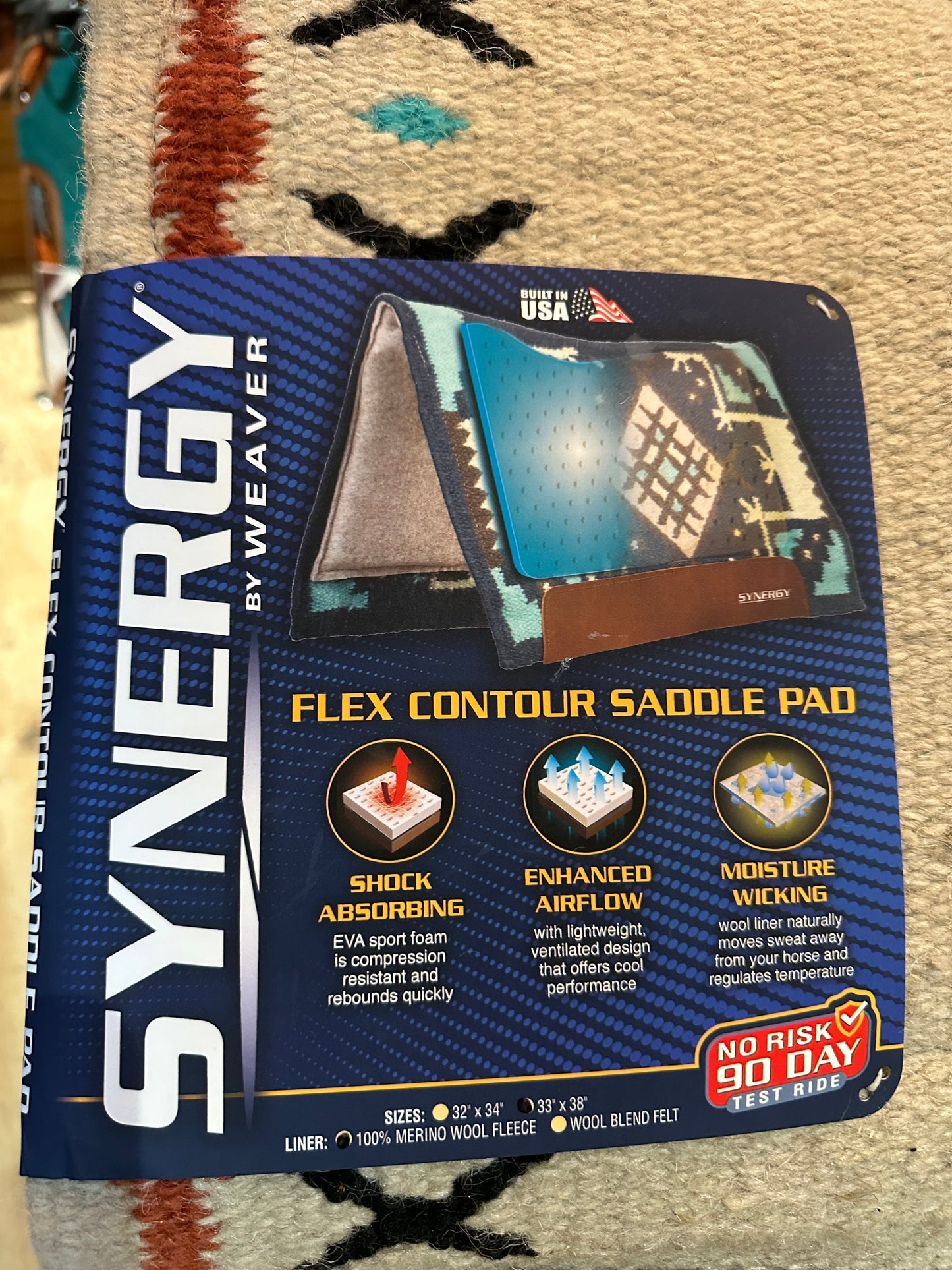 Synergy Flex Contour Performance Saddle Pad, Mojave, 33”x38” Merino Wool Fleece