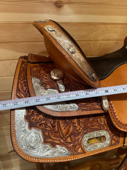 15” Billy Cook Maker Sulphur,OK Silver Barrel Racing Saddle Model 2000