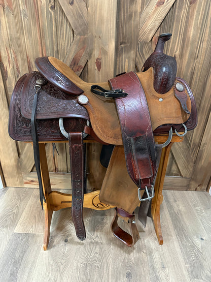 16.5” Billy Cook Ranch Cutter Western Saddle Model 6300 - w/ Nettles