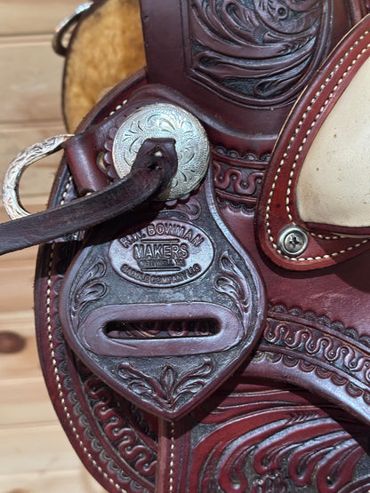 18” RW Bowman B-Light Silver Western Ranch Trail Saddle Model 9478