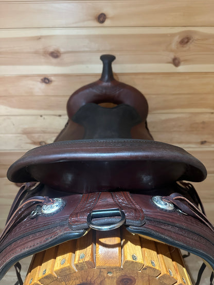 17” Circle Y BasketFlower Trail Flex-Lite Western Trail Saddle Model 1552
