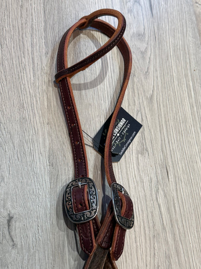 Jeremiah Watt Cowhide One Ear Headstall– Premium Amish Leather by Spur Creek Tack