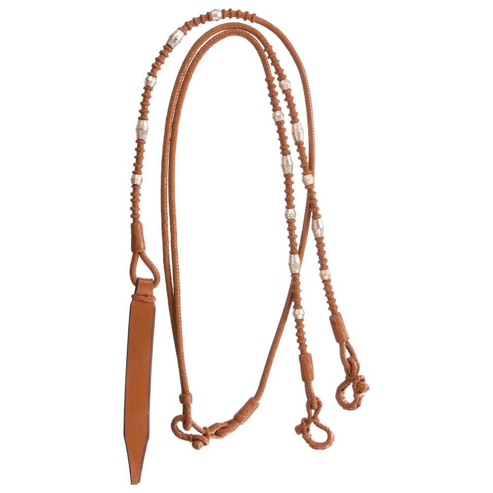 Royal King Braided Romal Reins with Silver Ferrules