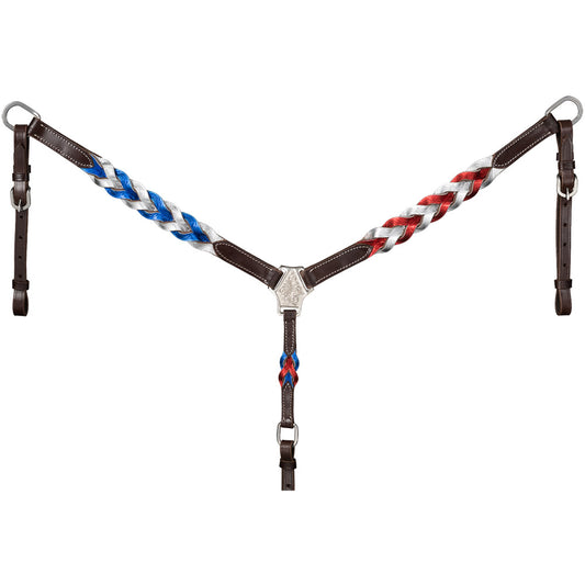 Tough1 Patriotic Braided Leather Breastcollar