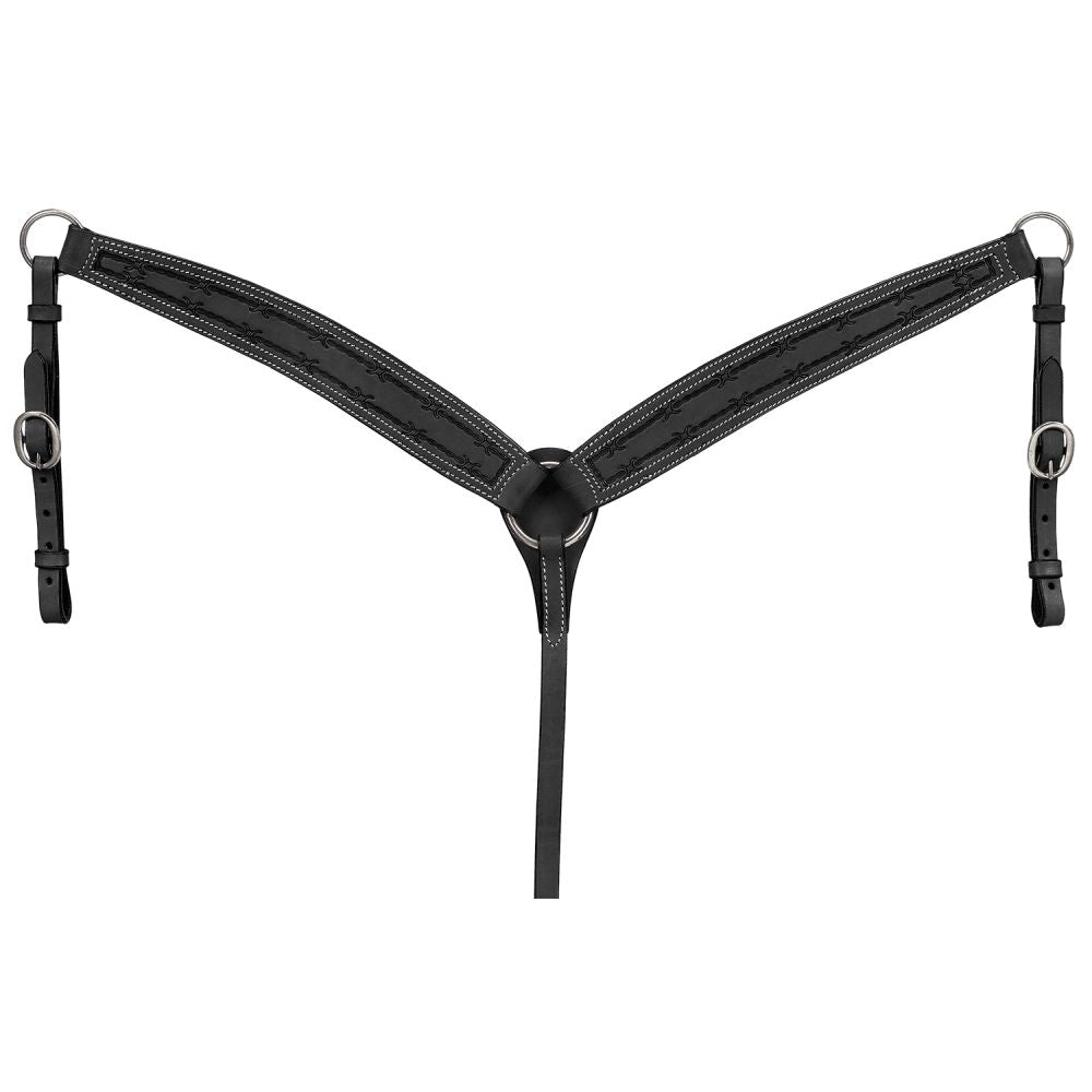 Royal King Barbed Wire Tooled Tapered Breastcollar