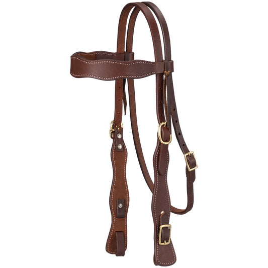 Tough1 Harness Leather Buckaroo Headstall