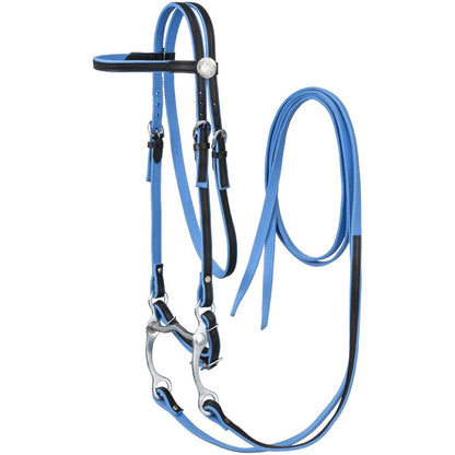 King Series Nylon Browband Bridle with Leather Overlay
