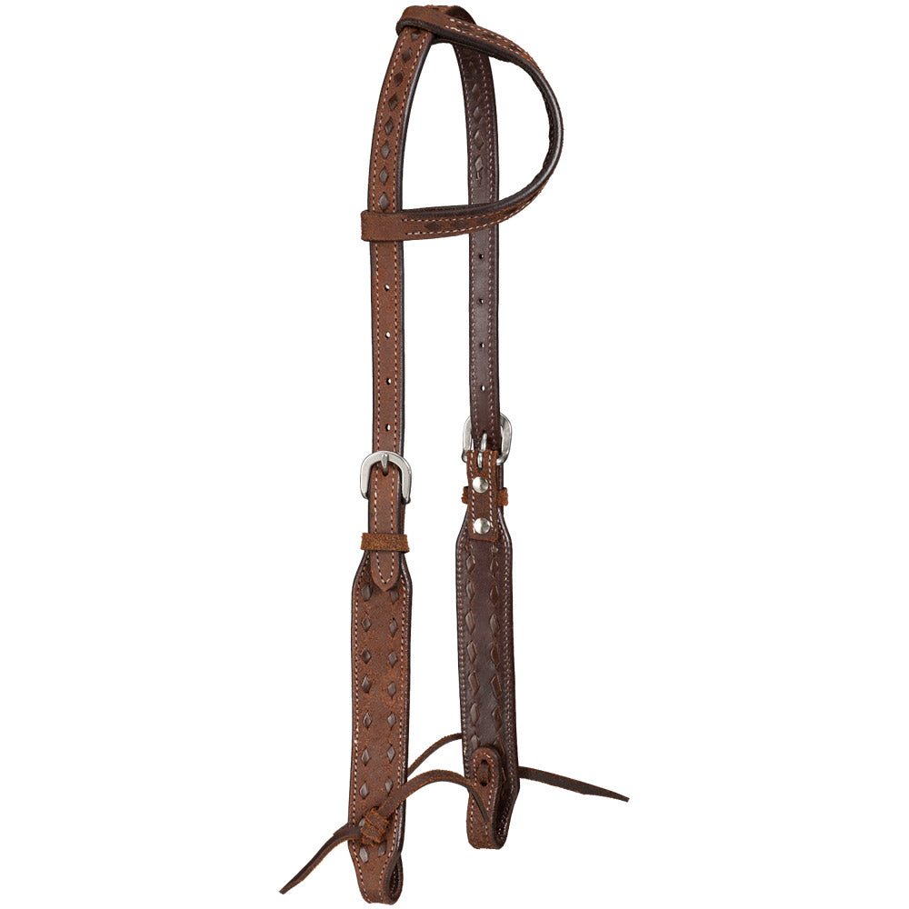 Tough1 Brown Buckstitch Single Ear Headstall