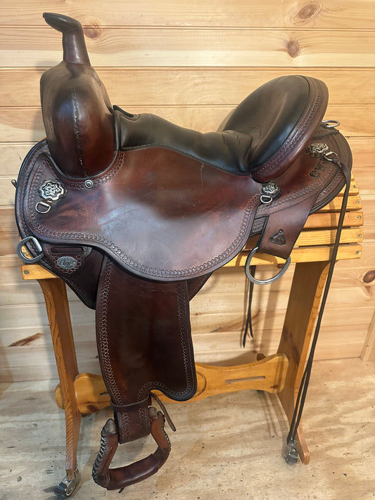 15” Circle Y Mule Black Mesa Flex2 Western Trail Saddle Model 2378