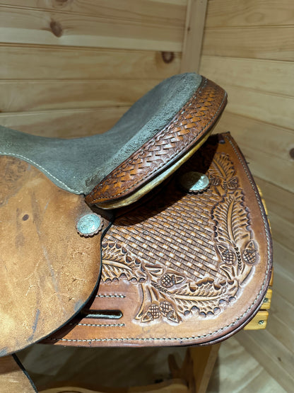 15” Tex Tan Tex-Flex Barrel Racing Western Saddle