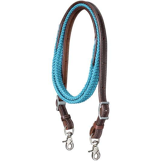 Tough1 Harness Leather Loop Rein with Poly Center