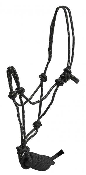 Braided Speckled Cowboy Know Rope Halter with Removable Matching 7.5ft Lead Rope