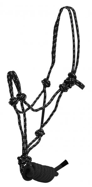 Braided Speckled Cowboy Know Rope Halter with Removable Matching 7.5ft Lead Rope