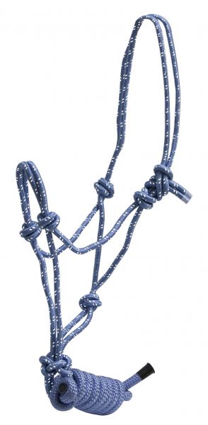 Braided Speckled Cowboy Know Rope Halter with Removable Matching 7.5ft Lead Rope