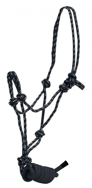 Braided Speckled Cowboy Know Rope Halter with Removable Matching 7.5ft Lead Rope