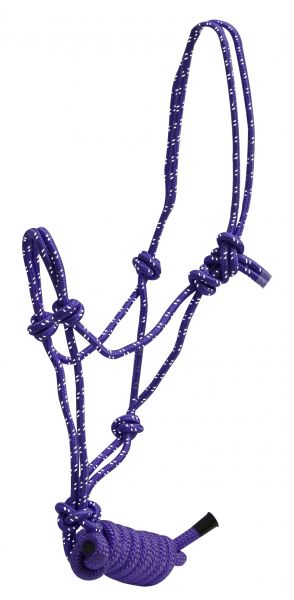 Braided Speckled Cowboy Know Rope Halter with Removable Matching 7.5ft Lead Rope