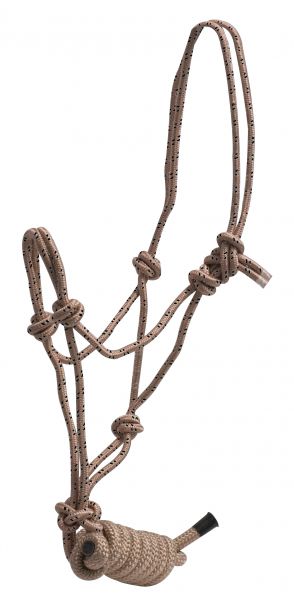 Braided Speckled Cowboy Know Rope Halter with Removable Matching 7.5ft Lead Rope