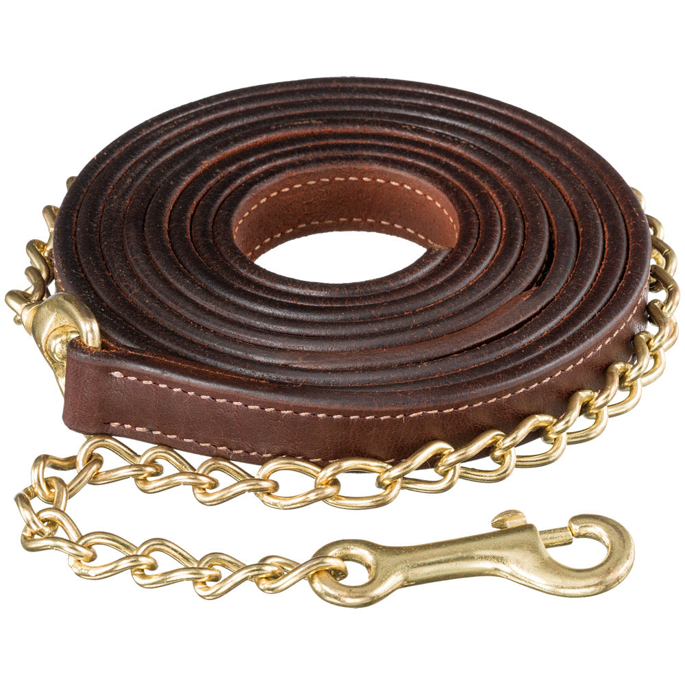10' Leather Lead w/30" BP Chain