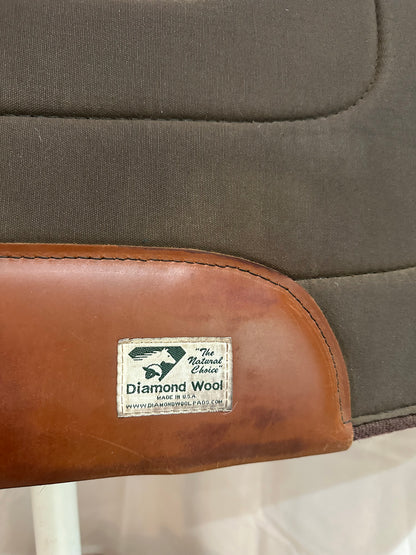 Diamond Wool Foam core Shock Absorber Western Saddle Pad, 32”L x32”D x1”