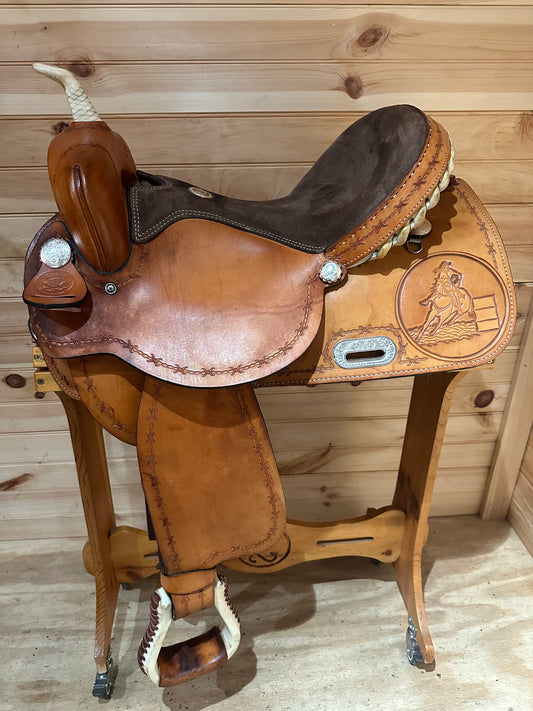 16” Rocking R Saddlery Barrel Racing Saddle