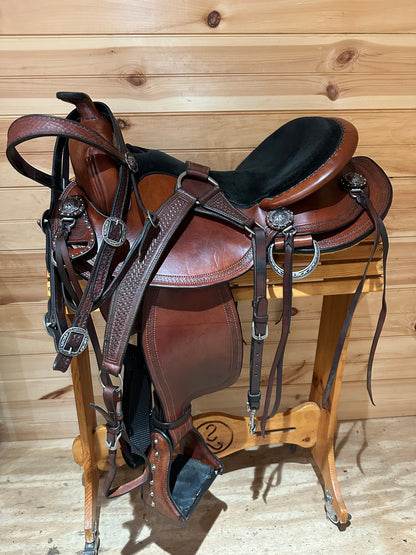 16.5” Allegany Mountain Saddlery All Around Western Trail Saddle