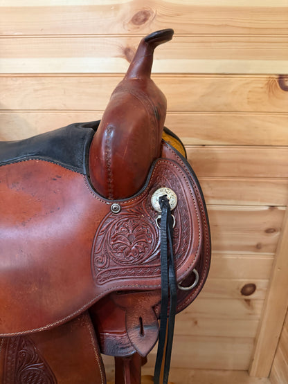 17” Circle Y Flex-Lite Basket Flower Western Trail Saddle Model 1552