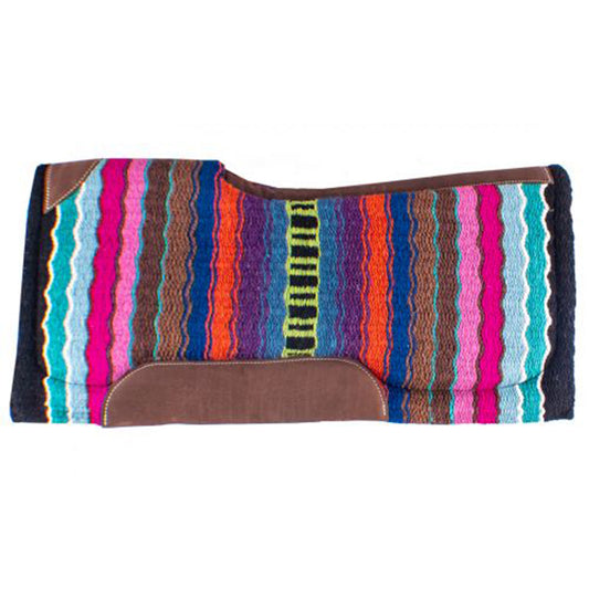 Colorburst Stripes 34" x 36" x 3/4" Wool Top Saddle Pad with Memory Felt Bottom