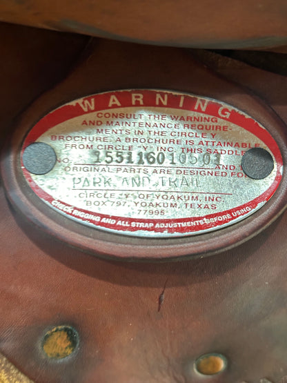 16” Circle Y Topeka Flex-Lite Western Trail Saddle Model 1551