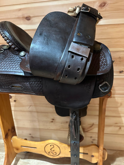 15” Basketweave Western Trail Saddle